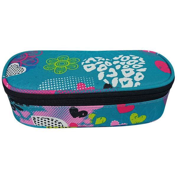 Schüleretui Motiv Heart & Flowers - oval klein 21 x 5,5 x 10,5 cm 1 Fach ungefül.-0