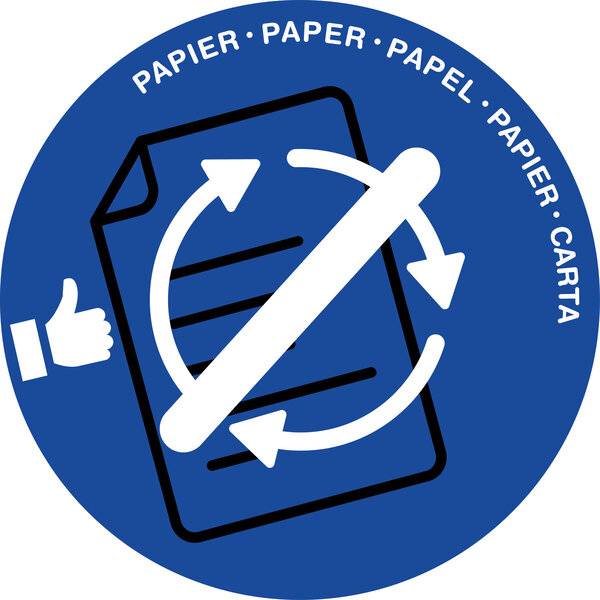 Papierkorb Deckel - Ø 380 mm blau für Papier.