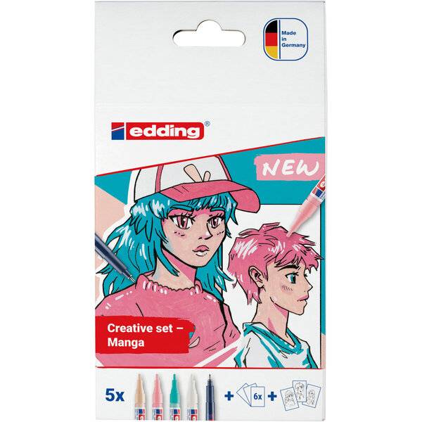 EDDING - Acrylmarkeretui Manga 5 Stueck fein sortiert 5300-0