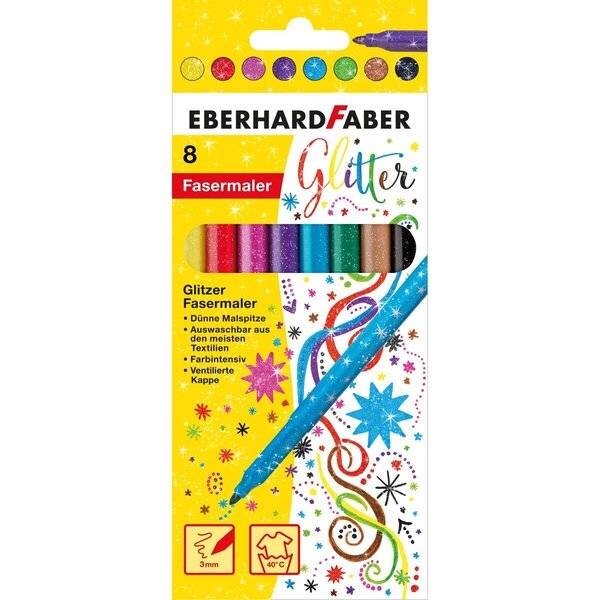Eberhard Faber 551008, 8 Farben, Schwarz, Blau, Braun, Grün, Lila, Rot, Violett, Gelb, Mehrfarben, Junge/Mädchen, 8 Stüc