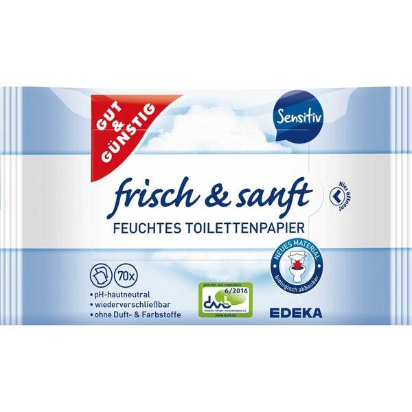 Feuchtes Toilettenpapier sensitiv - 2x 70 Stück.-0