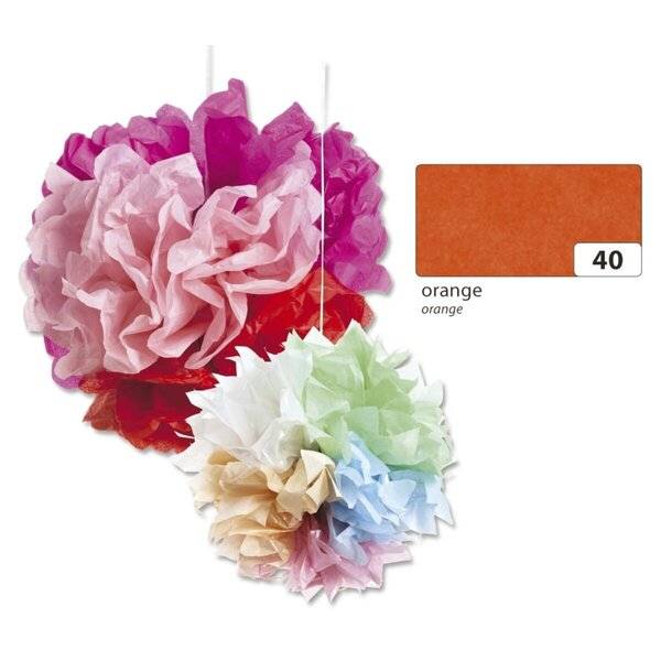Blumenseide - 50 x 70 cm 5 Bogen orange.-0