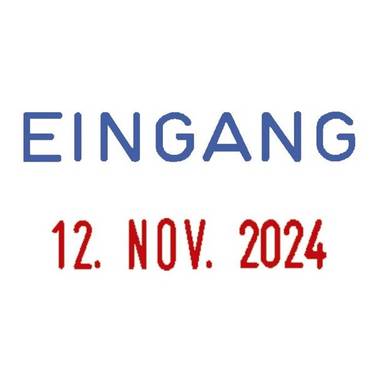 Mini-Dater - Datumstempel + Text EINGANG
