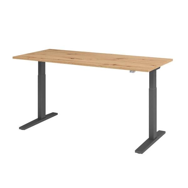 Schreibtisch Teda-P H700-1200xB1800xT800mm Asteichedekor Gestell graphit