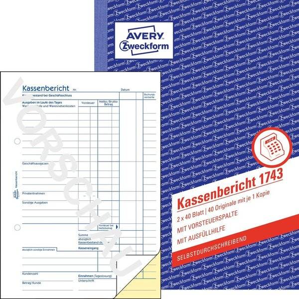 Kassenbuch Bericht A5 2x40Blatt SD blau.-0