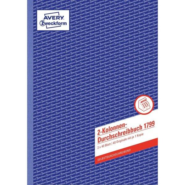 AVERY Zweckform Formularbuch "2-Kolonnen-Durchschreibbuch" (72017990)-1