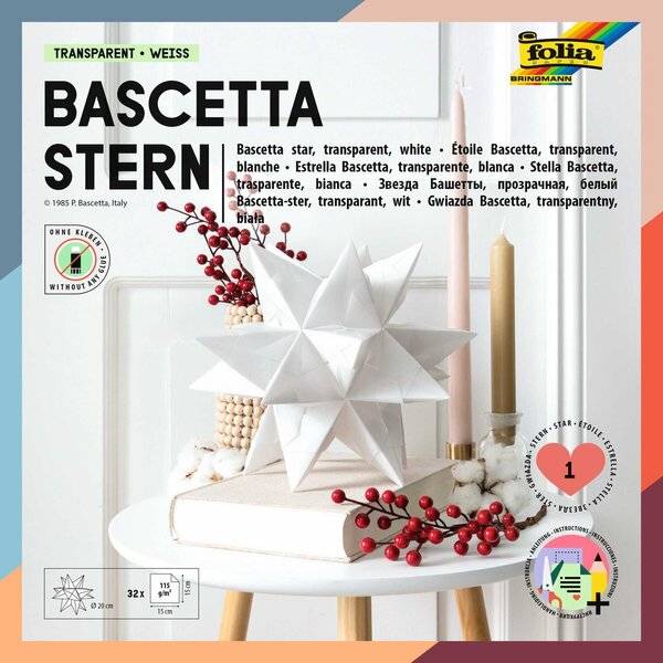 Bascetta Stern - weiß transparent Ø 20 cm.-0