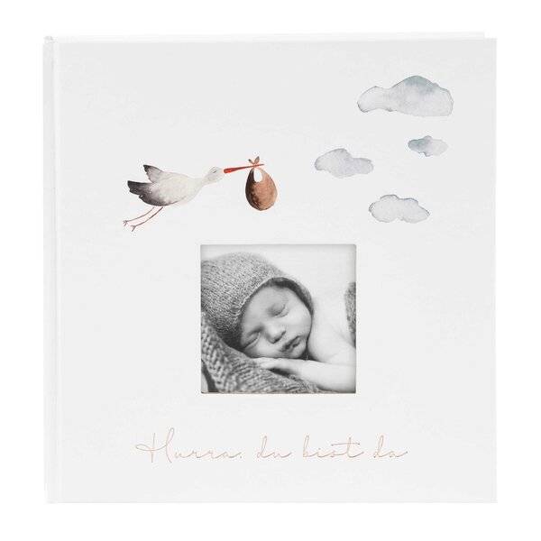 GOLDBUCH - Hurra-Du bist da! 30x31 60 weiße Seiten Babyalbum 15474