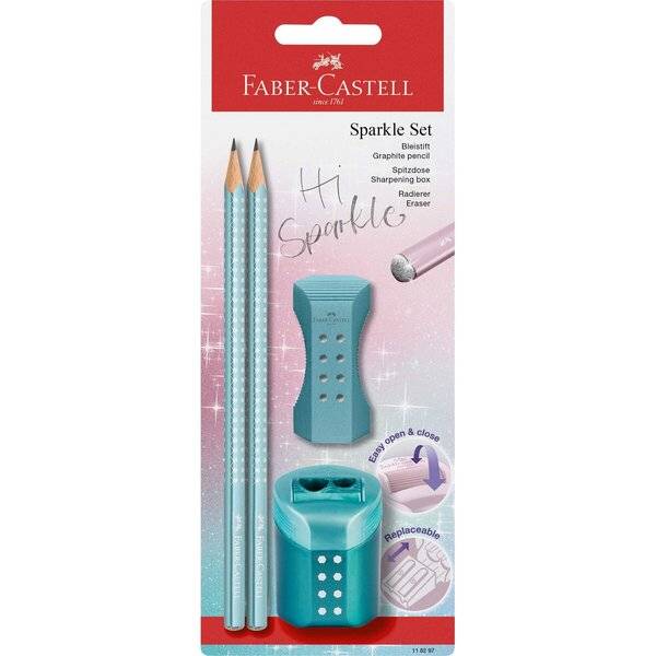 FABER-CASTELL Schreibset GRIP SPARKLE, mintgrün-0