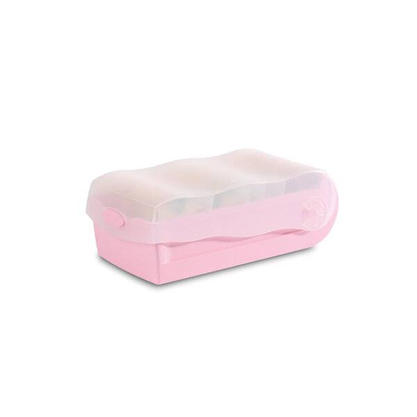 HAN - Lernkartei CROCO DIN A8 rosa/pastell mit 5 Stützplatten und 100 Karten-0
