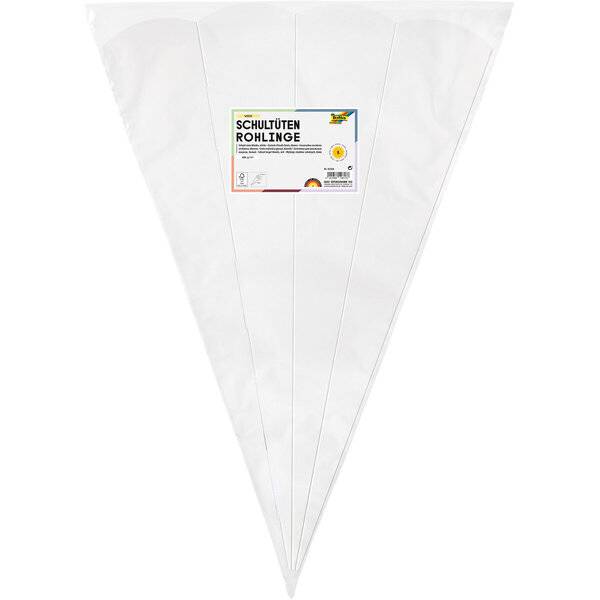 Schultüten Rohling - 68 cm sechseckig weiß 5er Pack.-0