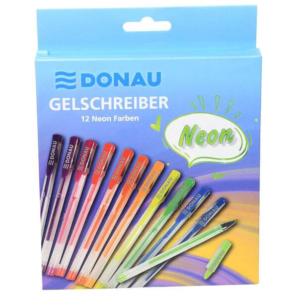 Gelschreiber - 12 Farben Neon Etui.
