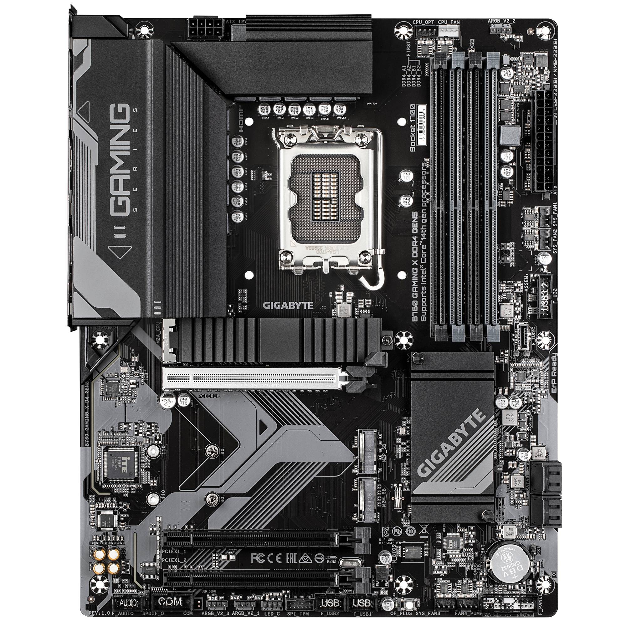 Gigabyte B760 GAMING X DDR4 GEN5 Mainboard, Intel, LGA 1700, Intel® Celeron®, Intel Core i3 12th Gen, Intel Core i3 13-2