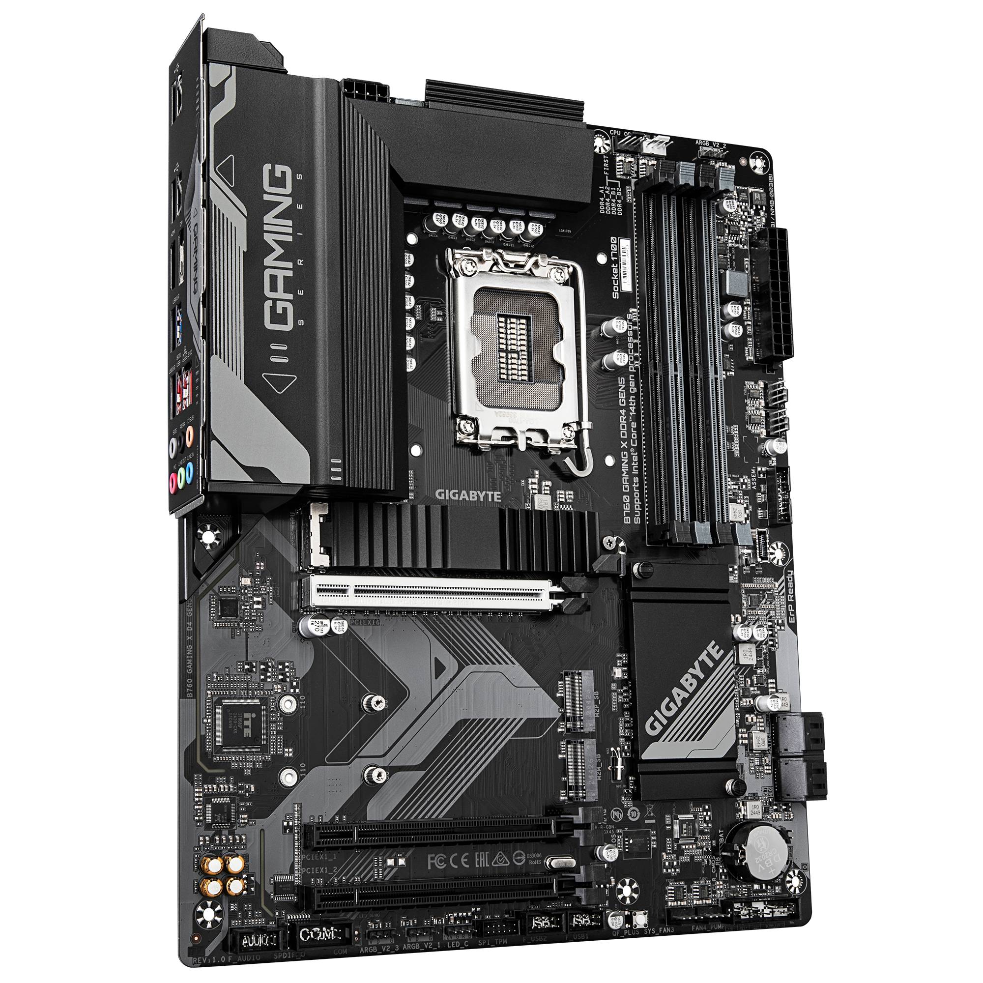 Gigabyte B760 GAMING X DDR4 GEN5 Mainboard, Intel, LGA 1700, Intel® Celeron®, Intel Core i3 12th Gen, Intel Core i3 13-3