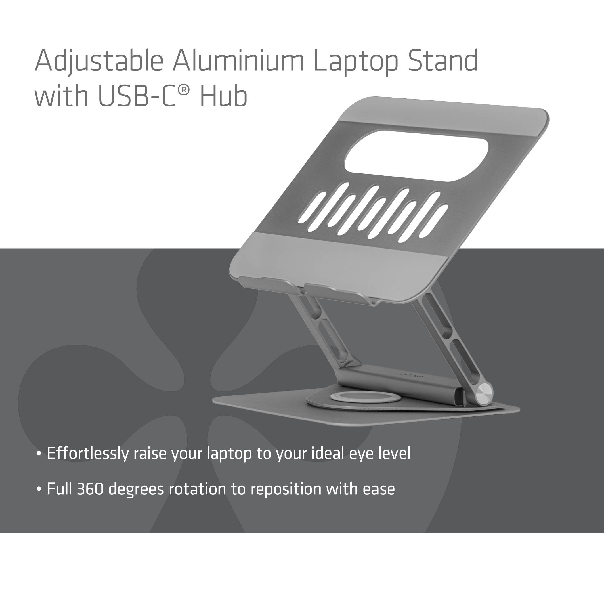 Club3D Laptopständer mit USB-C HUB 100W 360° 4K60Hz Multimedia-Technik HUBs-2