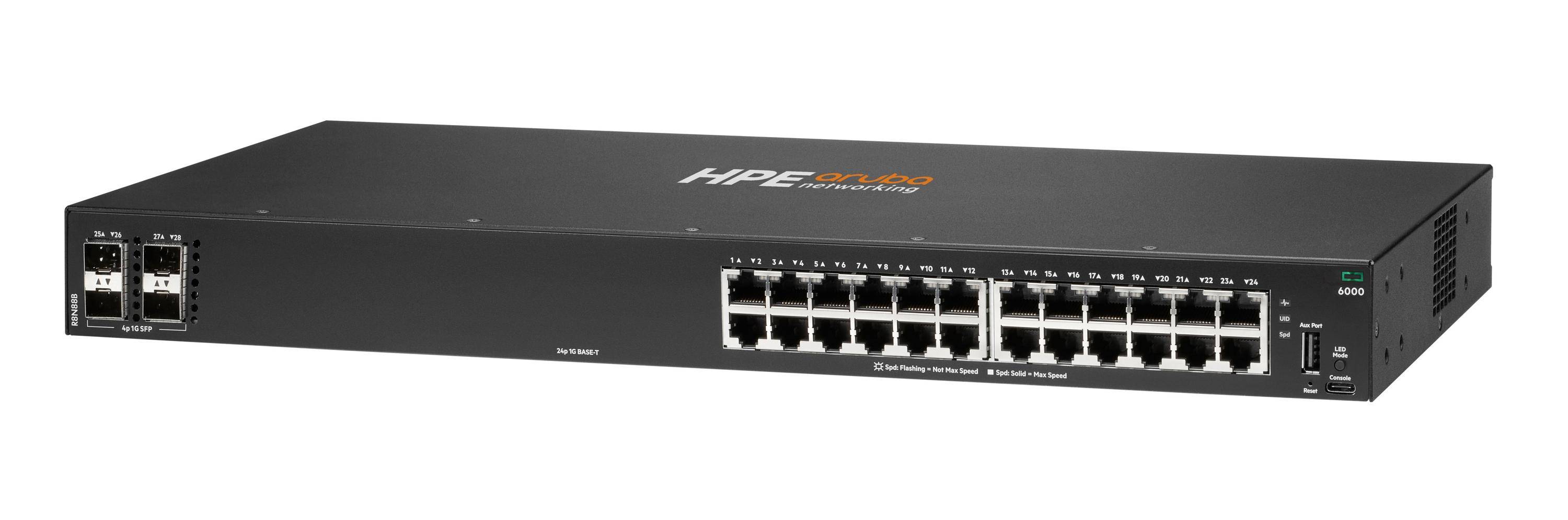 HPE Networking Cx 6000 24p 10M/100M/1G 4p Sfp 1G Switch - - managed - 24 x - Switch - 1 Gbps-1