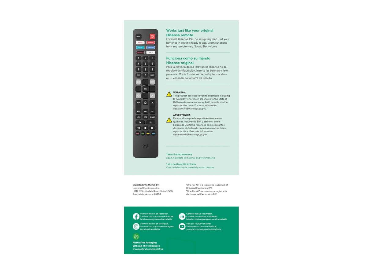 One For All URC 4916 remote control Displays TV-Geräte TV Zubehör-2