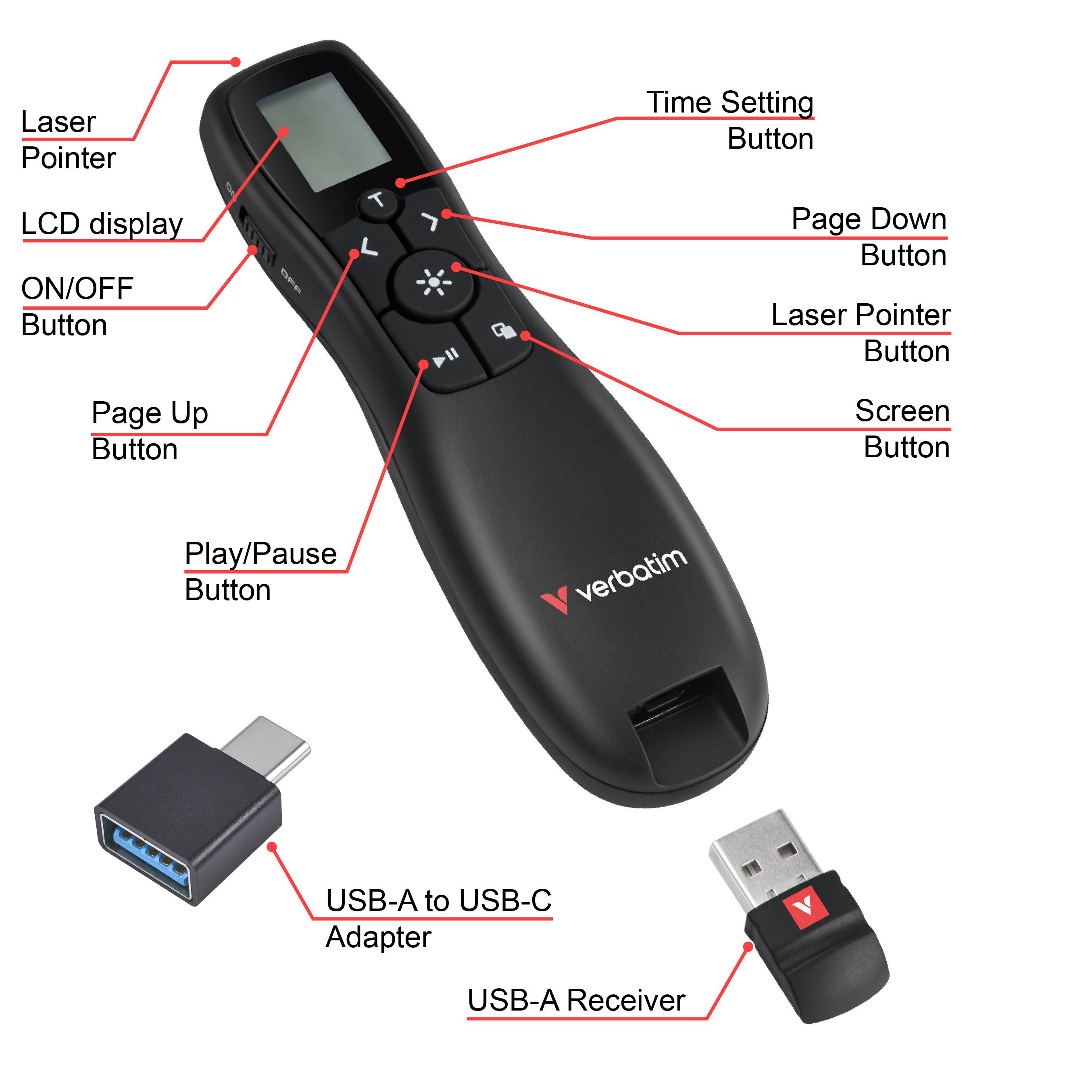 32364, RF, USB, 30 m, Schwarz-1