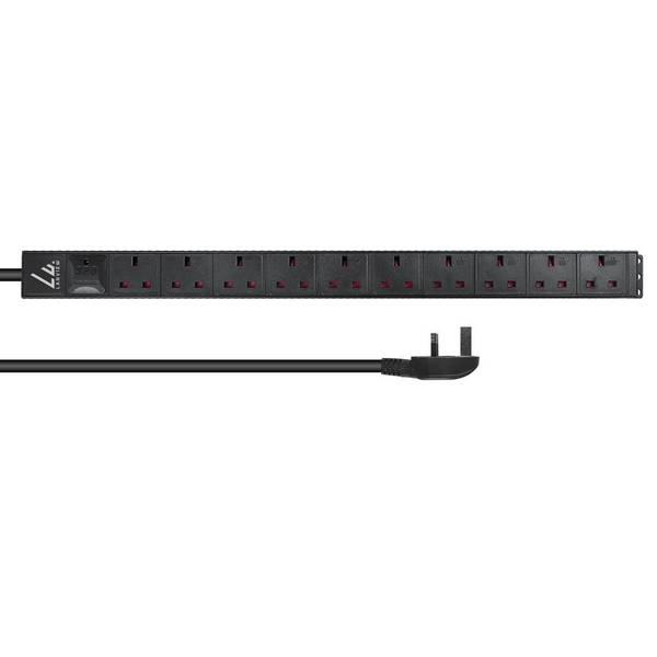 LANVIEW - UK Rack mount power strip 1. 13A with 10x socket - Rackbefestigung
