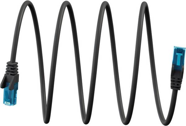 Goobay 79188 CAT 6A ultraflexibles Netzwerkkabel / Patchkabel, Ethernet bis 10 Gbit/s, LAN Kabel U/UTP, 2 m, Schwarz
