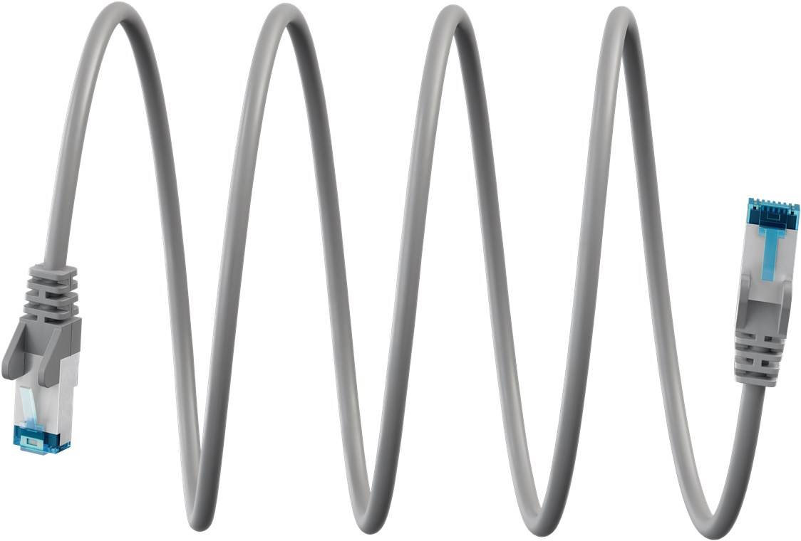 Goobay 79318 CAT 6A ultraflexibles Netzwerkkabel / Patchkabel, Ethernet bis 10 Gbit/s, LAN Kabel S/FTP, 2 m, Grau-0