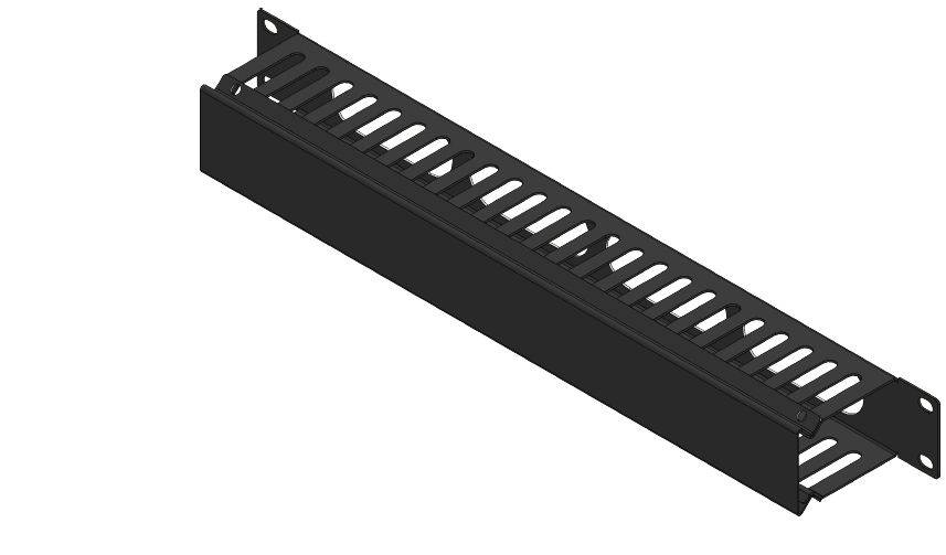 LANVIEW - 1U 19inch SLIDING COVER CABLE MANAGEMENT PANEL BLACK WITH-0