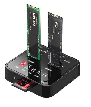 CoreParts USB3.2 Type-C 10Gbps M.2 SATA/NVMe SSD Clone Docking