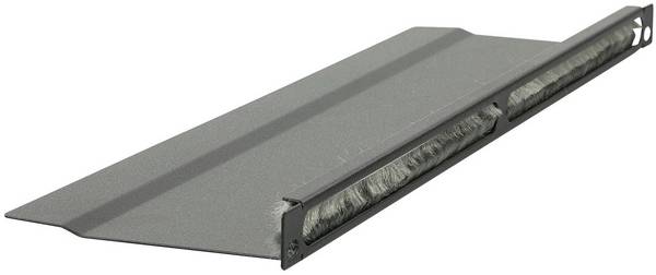 by Logon - Rack-Kabelorganizer - L bent, brushed - Schwarz, RAL 9005 - 0.5U - 48