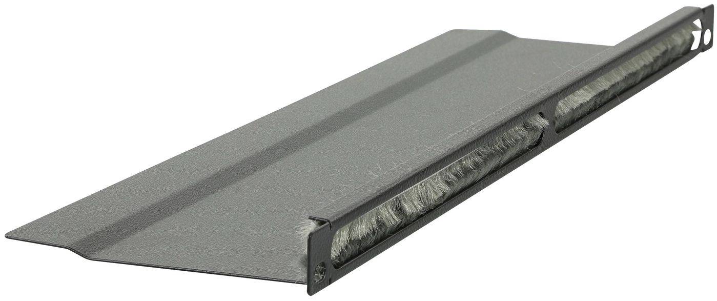 by Logon - Rack-Kabelorganizer - L bent, brushed - Schwarz, RAL 9005 - 0.5U - 48-0