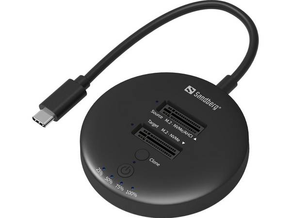 SANDBERG USB3.2 Cloner Dock for NVMe M.2 Komponenten Zubehör für Speicherlaufwerke
