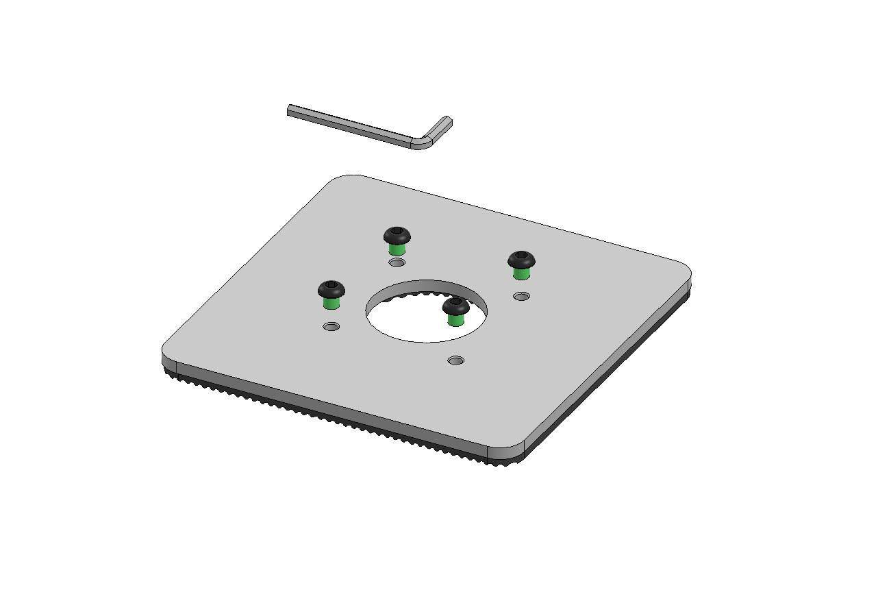 Ergonomic Solutions SpacePole POS SPM144-02, POS-Platte, Schwarz, Metall, 150 mm, 150 mm, 12 mm-1