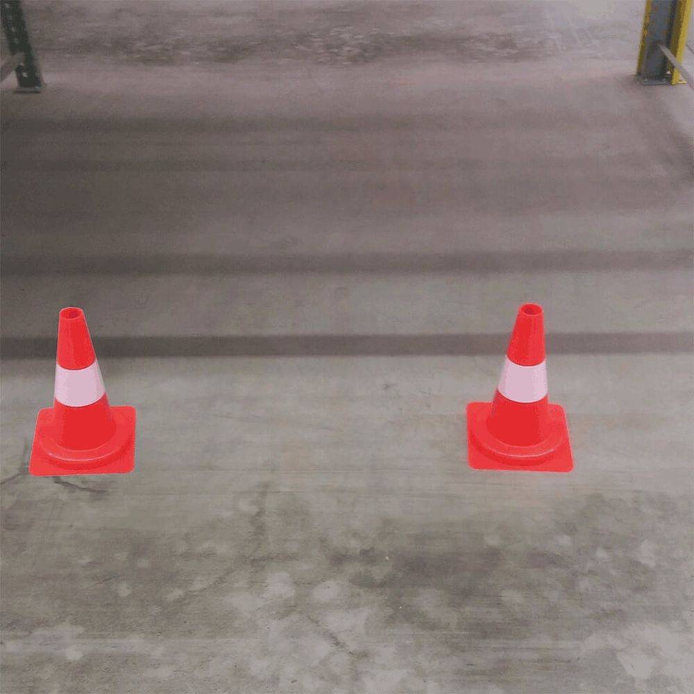 10 Stück Leitkegel, rot tagesleuchtend/weiß, Weich-PVC, 35 cm, 0,65 kg-3