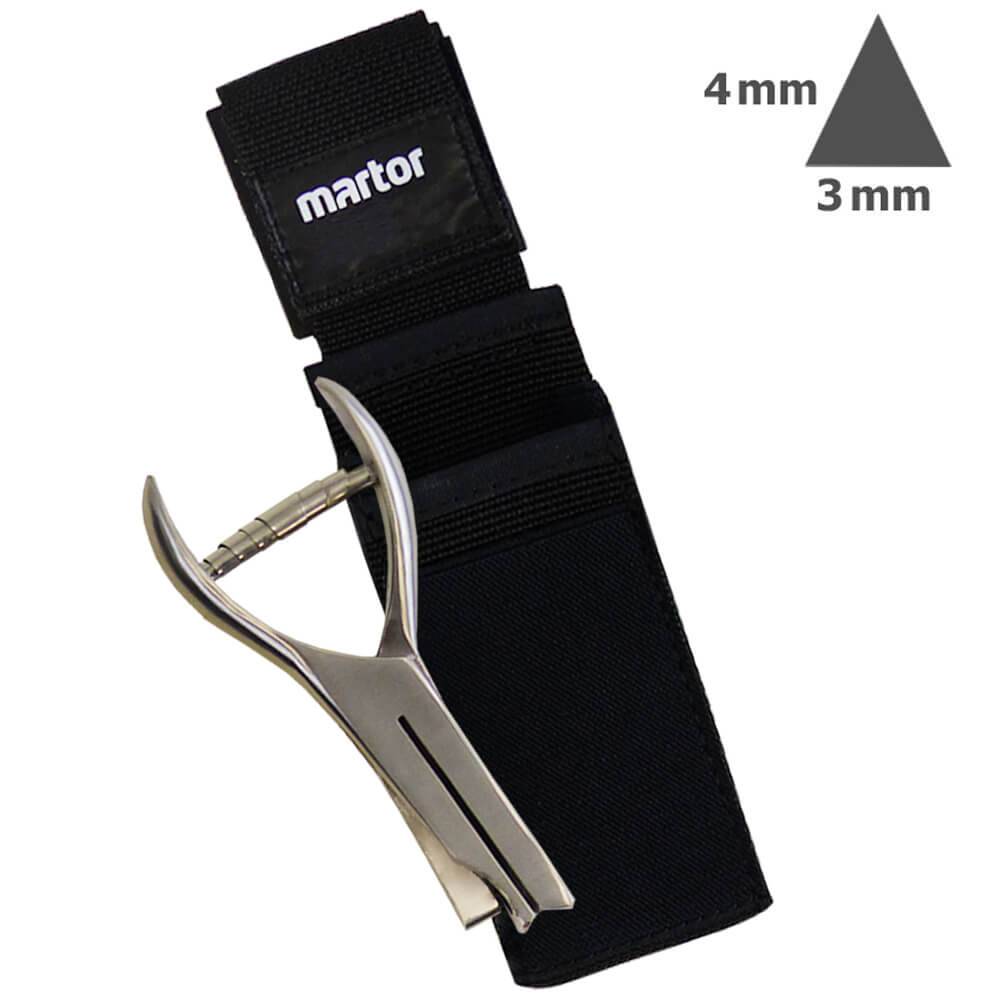Lochzangen-SET: Kerbzange mit schmaler Dreieck-Kerbform + MARTOR Gürteltasche-0