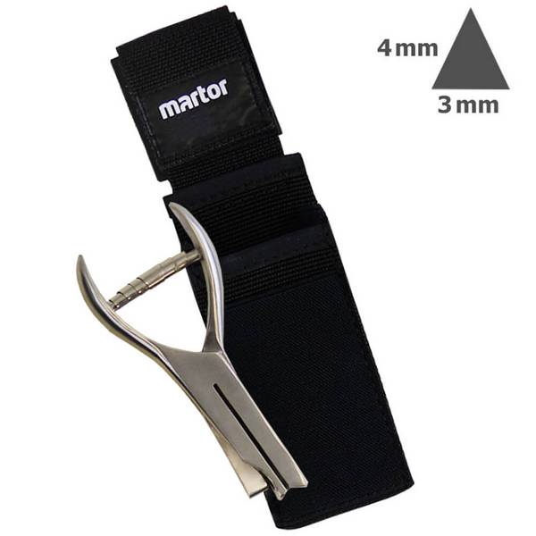 Lochzangen-SET: Kerbzange mit schmaler Dreieck-Kerbform + MARTOR Gürteltasche