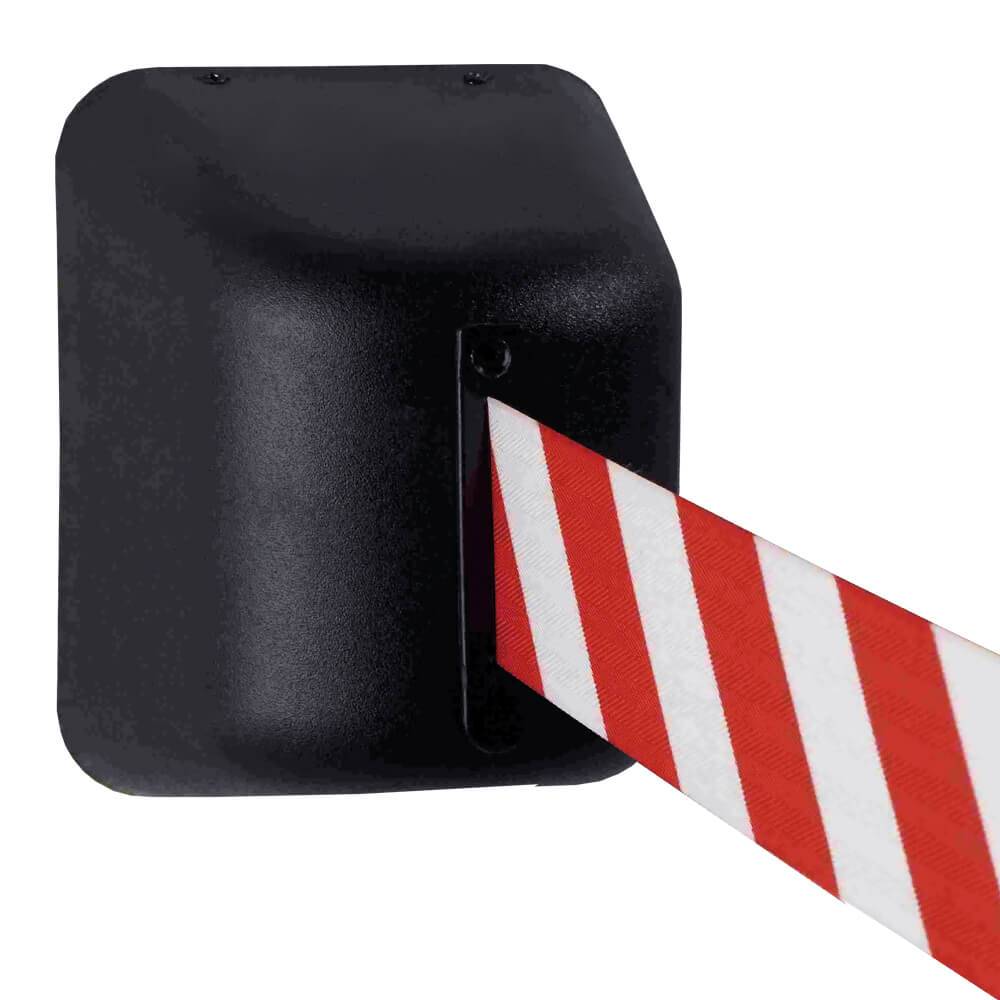 RS-GUIDESYSTEMS Gurtbandkassette, rot/weiß, 5 m + Edelstahl-Wandhalterung-1