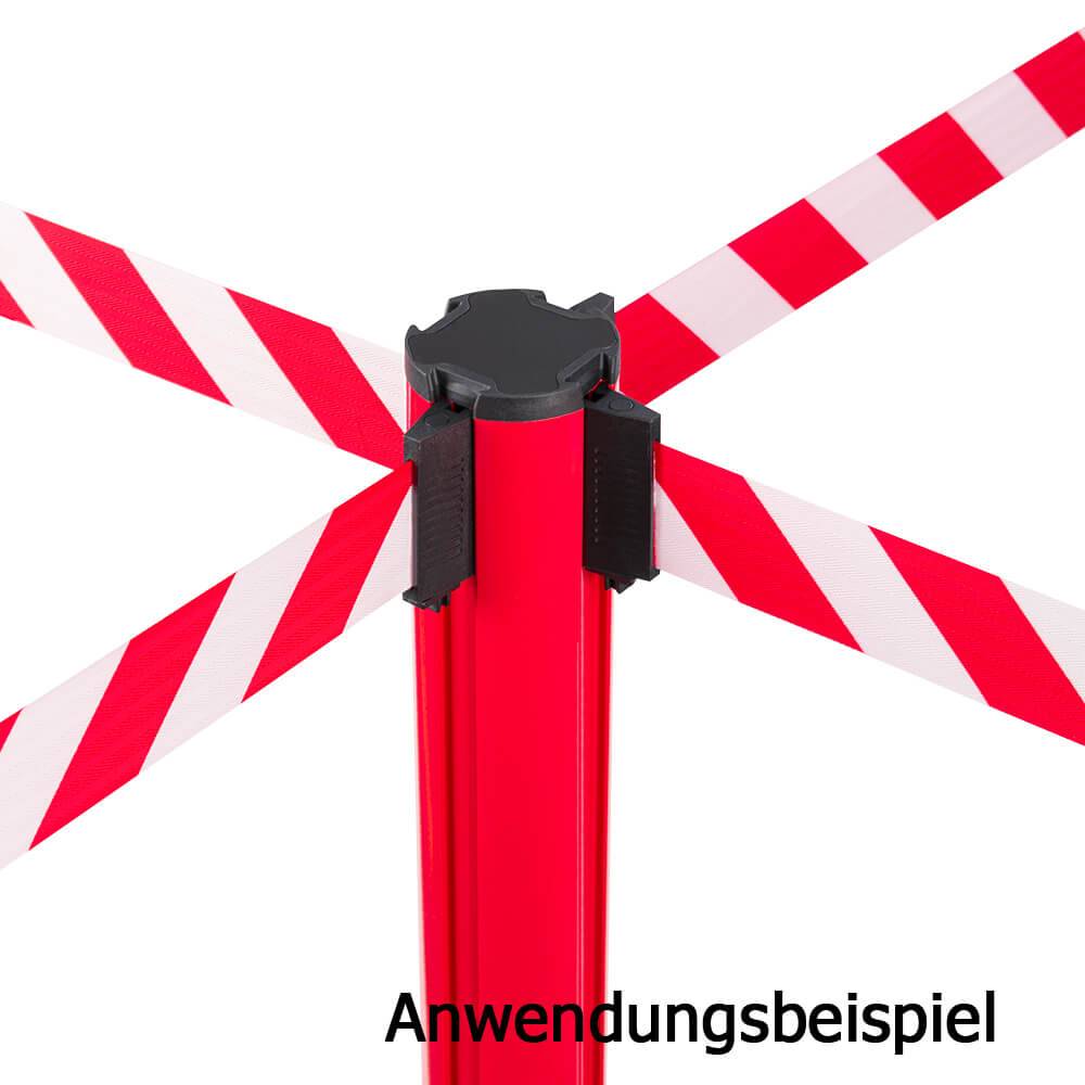 Absperr-Kombi-Set, 2 Aluminium Gurtpfosten mit Wandhalterungen-2