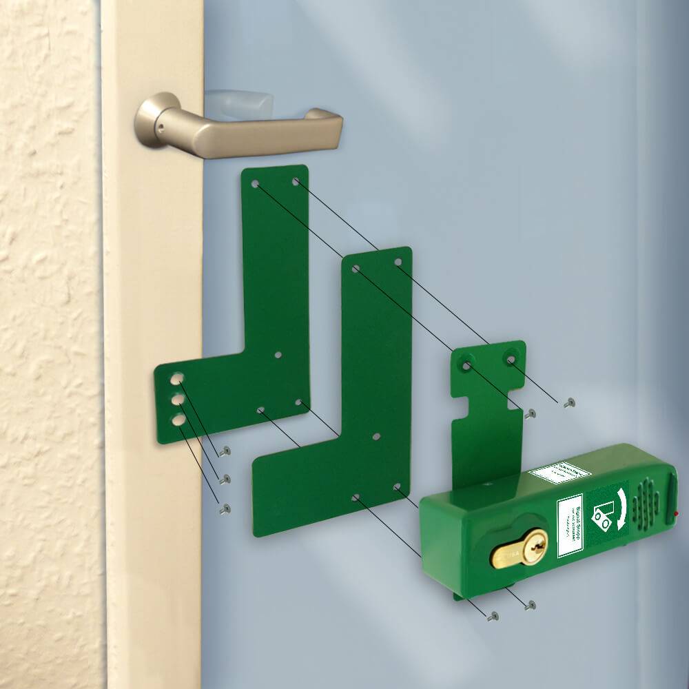 Montageplatte für Türwächter, für Glastüren mit Rahmen, zum Bohren-1