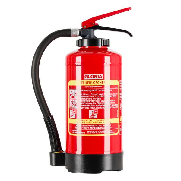 GLORIA Fettbrandfeuerlöscher FA 3 Easy, Brandklasse A+F, fluorfrei, 3 Liter