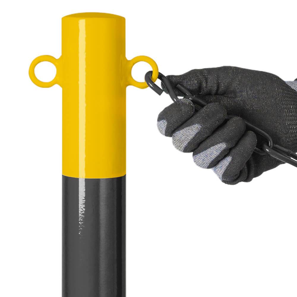 ROBUSTO Kettenpfosten-Set STAHL, gelb/s, Ø 6 cm, 100 cm-1