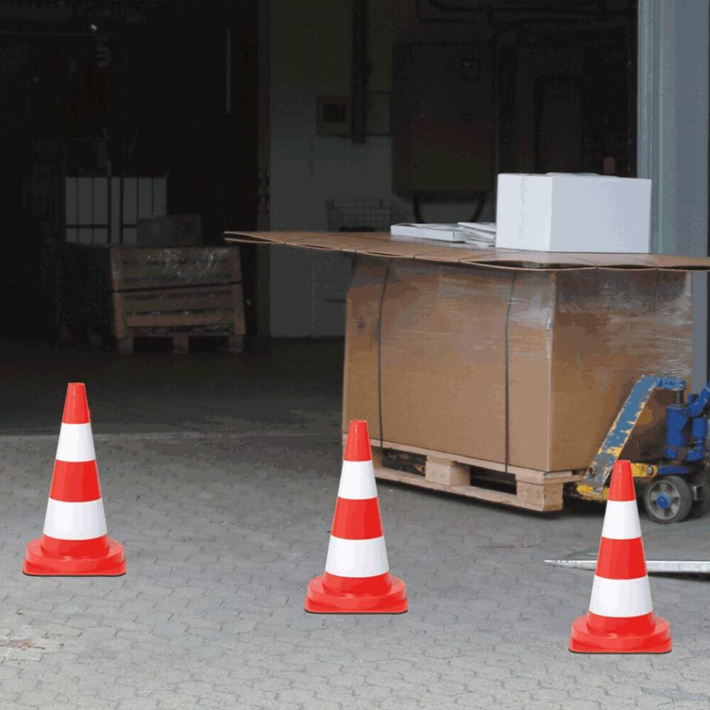 10 Stück Leitkegel, rot tagesleuchtend/weiß, Weich-PVC, 75 cm, 3,1 kg-1
