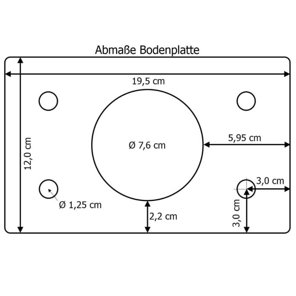 ROBUSTO Rammschutzbügel, Knieholm, g/s, aufdübeln, Stahl, Ø 7,6 cm, 75 x 115 cm-2