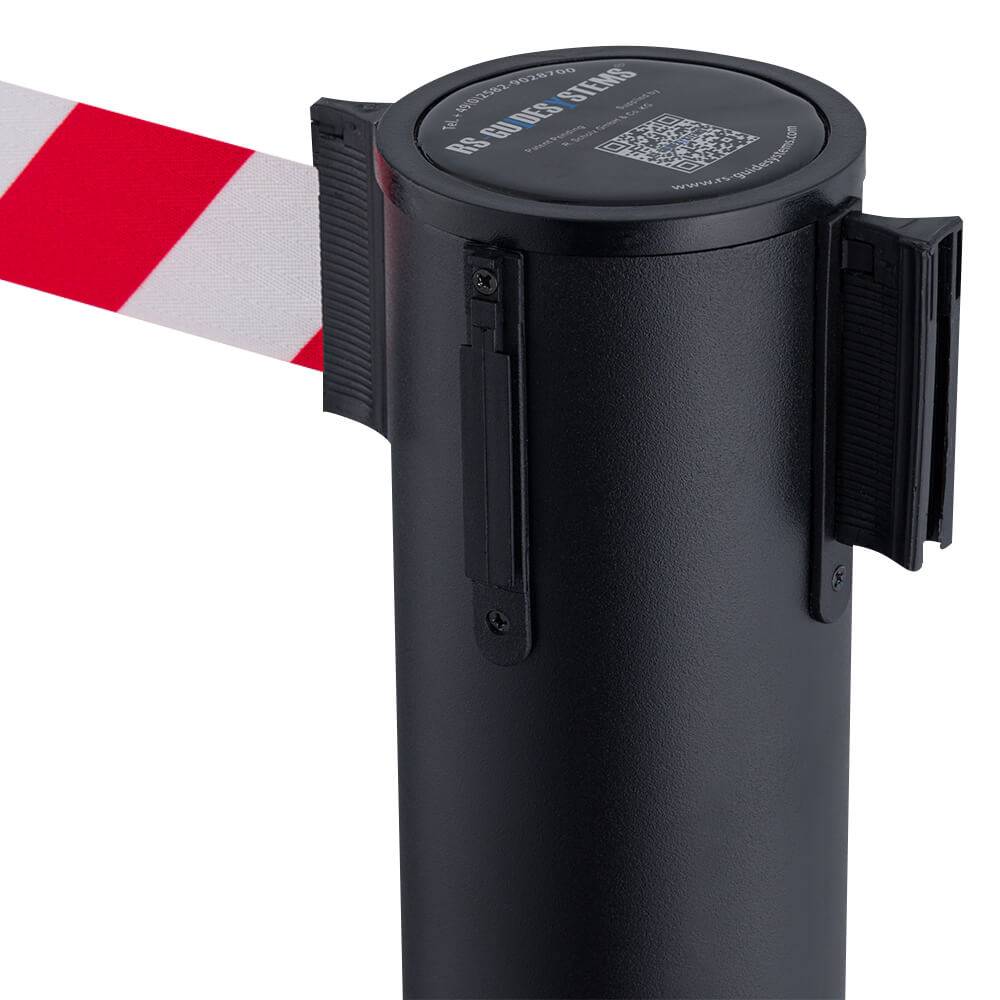 RS-GUIDESYSTEMS Gurtpfosten, innen, schwarz, rot/weiß schraffiert, 9 m-2