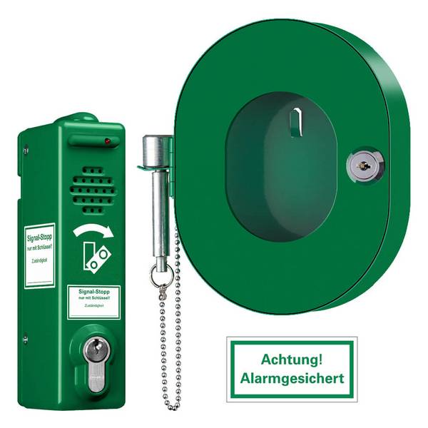 Kombi-Set: Türwächter verschiedenschließend, 80 dB/105 dB mit Notschlüsselkasten