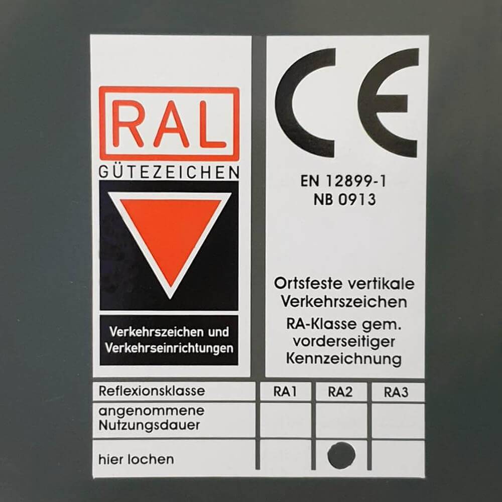 Vorschriftzeichen VZ 206, Halt! Vorfahrt gewähren, StVO, Alu, RA2, 90 x 90 cm-1
