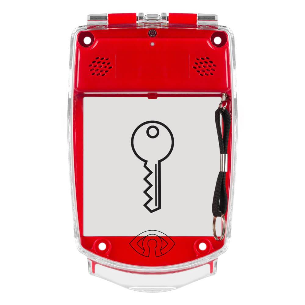 Notschlüsselkasten, elektronisch, mit Alarm, rot, Innenmaß: 9,5 x 9,5 x 3,2 cm-1