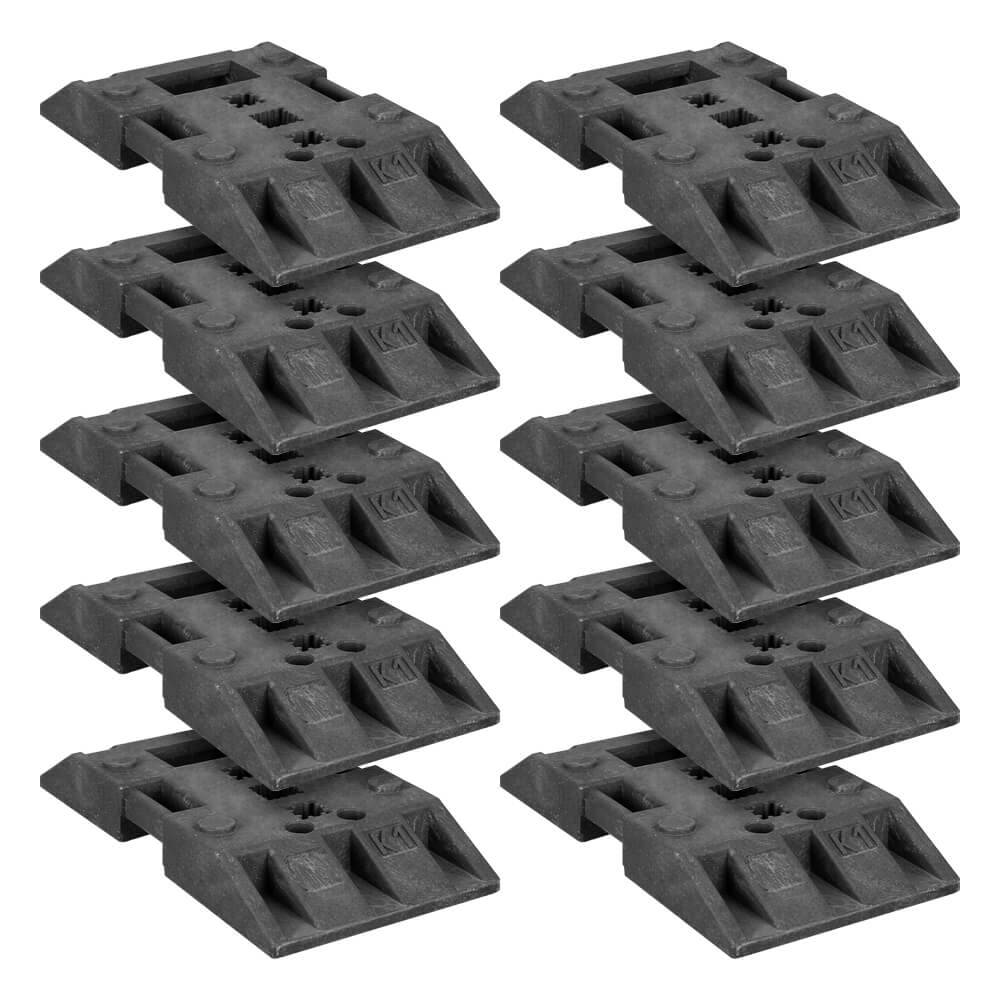 BIGPACK 10 x TL-Fußplatte Typ K1, schwarz, für Vierkant- und Rundrohre, 29 kg-0