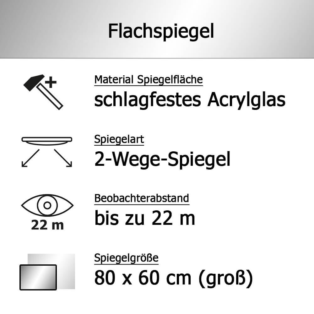 MIRAC Flachspiegel, Acrylglas, mit Randlochung, rechteckig, 80 x 60 cm-3