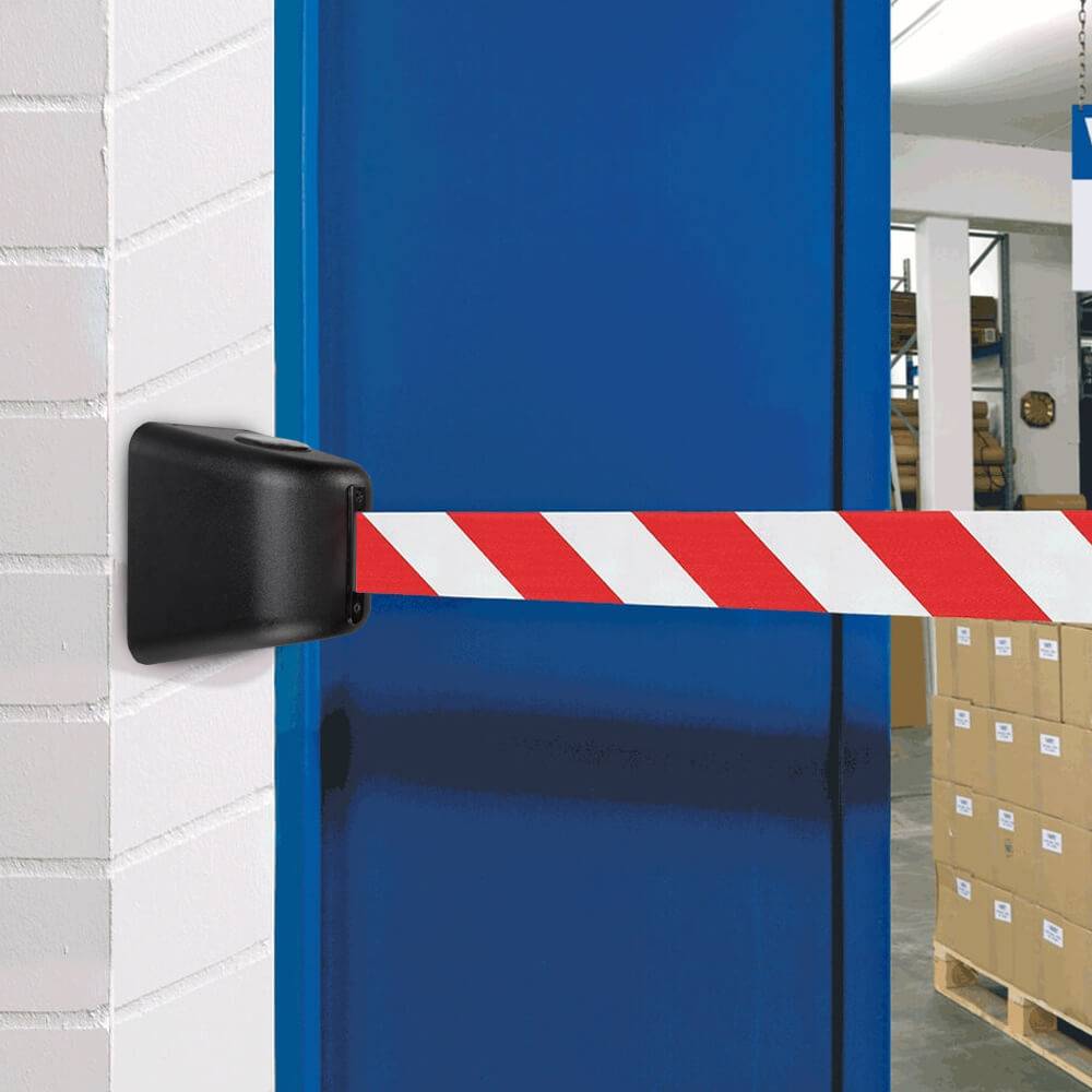 RS-GUIDESYSTEMS Gurtbandkassette, rot/weiß, 5 m + Edelstahl-Wandhalterung-4
