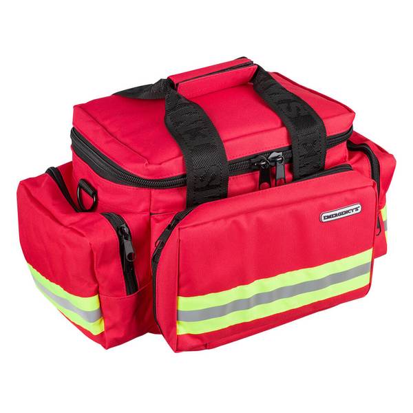 ELITE BAGS Notfall-Tragetasche groß, rot, mit Reflexstreifen, 44 x 27 x 25 cm