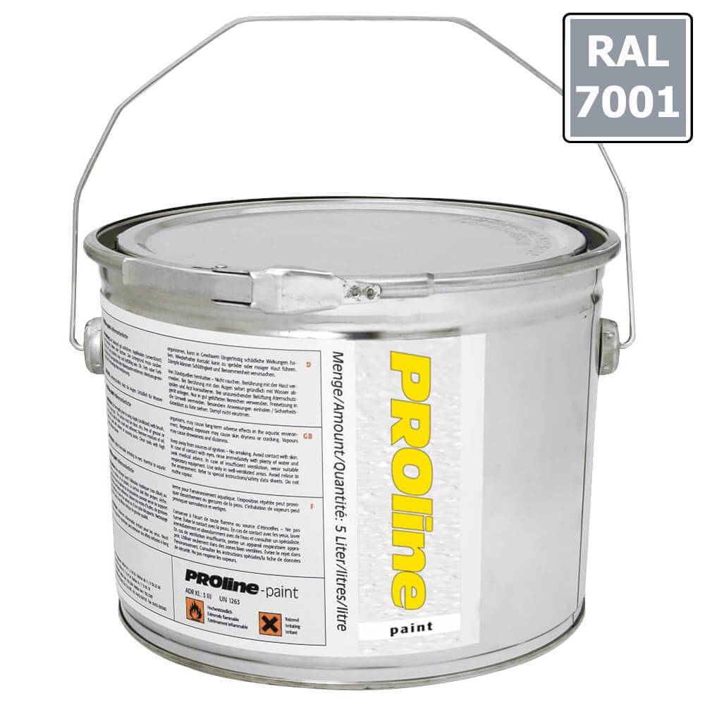 Antirutsch-Hallenmarkierfarbe PROline-paint, rutschhemmend, silbergrau, 5 l